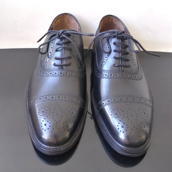 Johnston & Murphy Men\'s Daley Cap Toe in Cool Looking Black Full Grain Leather main image 7